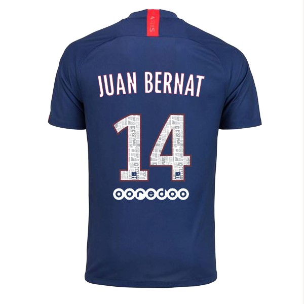 Camiseta Paris Saint Germain NO.14 Juan Bernat Replica Primera Ropa 2019/20 Azul